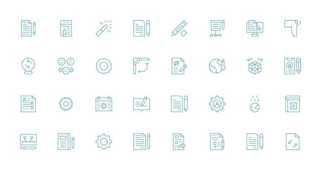 Change featuring 32 Icons in Thin Line Design Simple Icon Pack vector