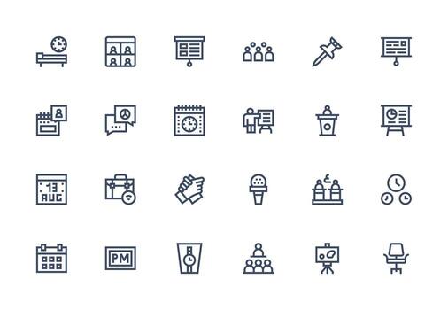 24 Icons for Meeting in Thick Line Line Format Neatly Designed Icons for Web Platforms vector
