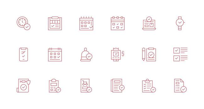 Minimal Line Icons from Completed Set with 18 Vectors Pixel Perfect Icons for Modern Apps