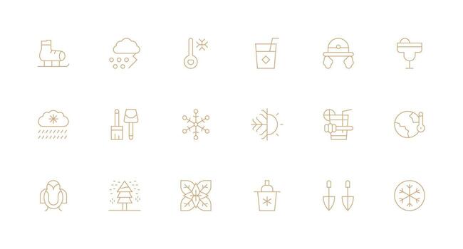 Ice Visual Pack containing 18 Minimal Line Icons Core Icon Collection for Daily Tasks vector