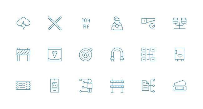 Access featuring 18 Icons in Minimal Line Design Lightweight Icon Series vector