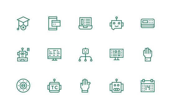 regular línea íconos desde programa conjunto con 15 vectores mínimo icono paquete