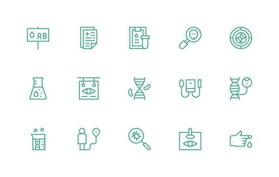 15 Testing Icons in Regular Line Aesthetic Full Icon Library for UI Designers vector