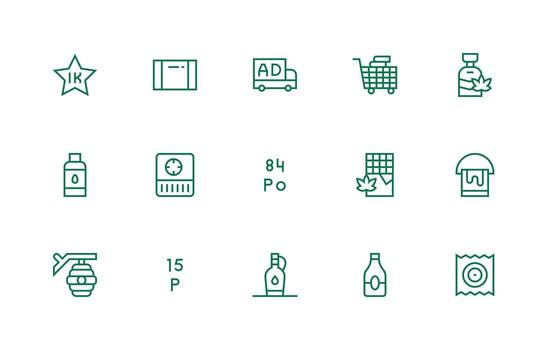 Product Visual Pack containing 15 Regular Line Icons Multi-Style Icons for Creative Projects vector
