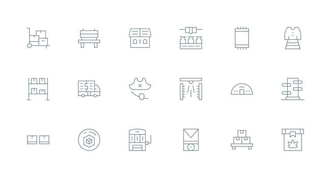 18 Minimal Line Vectors for Inventory Theme Complete Icon Set for Mobile Apps