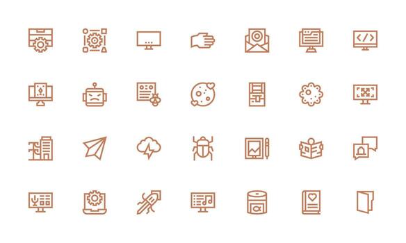 Software Set with 28 Bold Line Icons Versatile Icon Collection for Designers vector