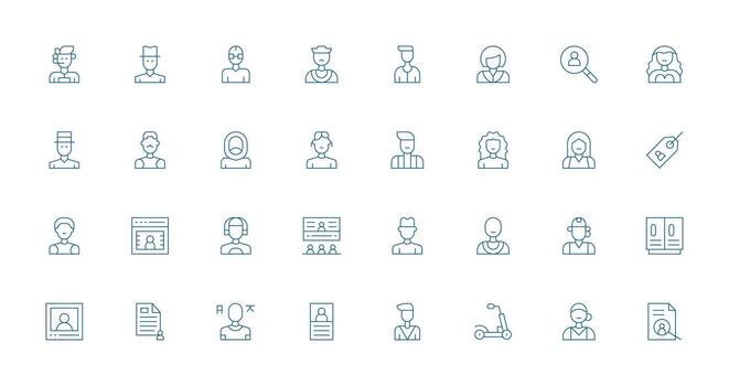 Individual featuring 32 Icons in Thin Line Design Scalable Icons for All Themes vector
