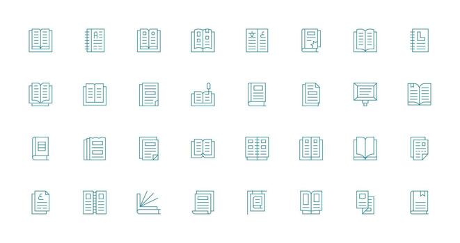 Pages Icon Set with 32 Thin Line Graphics Fully Editable Icon Set for Web vector