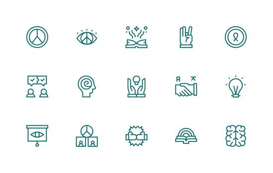 comprensión icono colección con 15 regular línea diseños digital icono colección vector