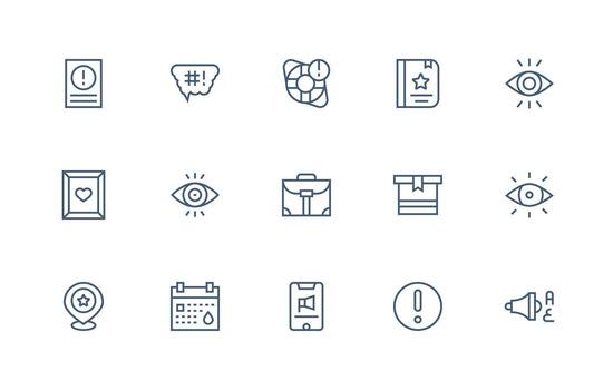 Important Icon Set with 15 Regular Line Graphics UI and UX Focused Icon Collection vector