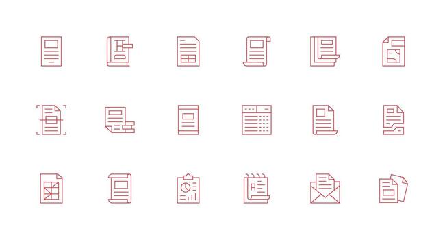 18 sobresalir íconos en mínimo línea estético esencial íconos para rápido ui edificio vector