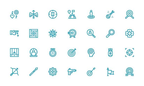 28 Bold Line Style Icons from Target Collection Quick Access Icons for UI Development vector