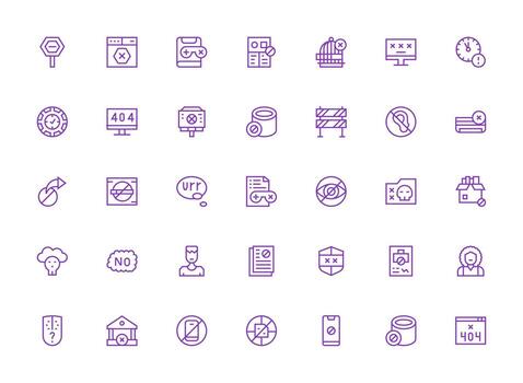 Access Denied including 35 Regular Clean Line Illustrations Clean Icon Set Icon Pack for UI Projects vector