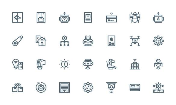 Automation featuring 28 Icons in Bold Line Design Basic Icon Series vector