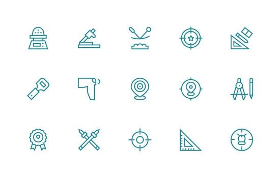 Precise featuring 15 Icons in Regular Line Design Neutral Style Icons for Any Project vector