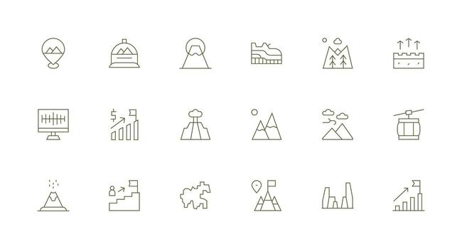 Minimal Line Icons from Peak Set with 18 Vectors Interface Icon Collection for Daily Projects
