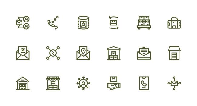 fuerte carrera línea íconos desde saliente conjunto con 18 vectores limpiar icono colección para web utilizar