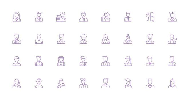 32 Thin Line Style Icons from Manager Collection UI and UX Focused Icon Collection vector