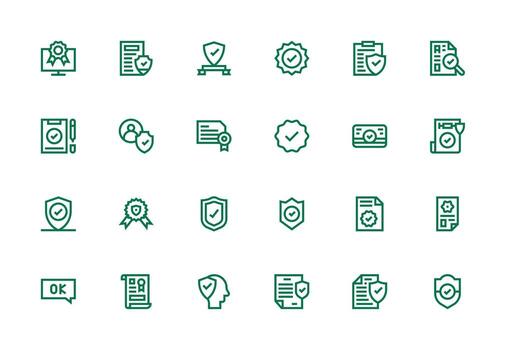 Compliant Visual Pack containing 24 Thick Line Line Icons User Interface Icons for Digital Products vector