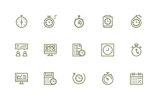 Project Management Visual Pack containing 15 Regular Line Icons All Device Compatible Icon Set vector