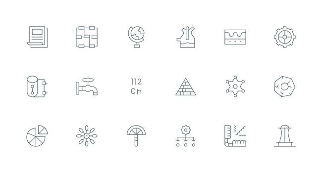 18 Minimal Line Icons for Diagram Graphics Reusable Icon Set vector