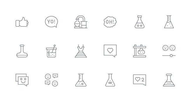 18 Minimal Line Style Icons from Reaction Collection UI Icon Set vector