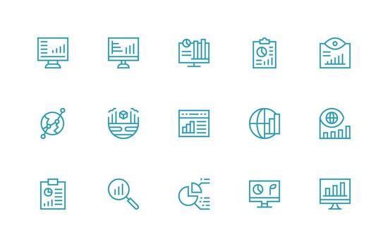 Regular Line Icons from Trends Set with 15 Vectors Interface Icon Collection