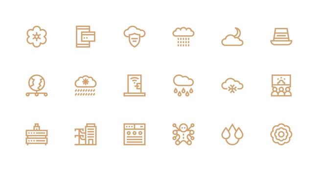 nube presentando 18 íconos en fuerte carrera línea diseño limpiar icono conjunto icono paquete para ui proyectos vector