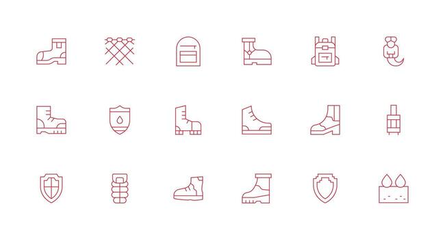 18 Minimal Line Style Icons from Durable Collection User Interface Icons for Digital Products vector