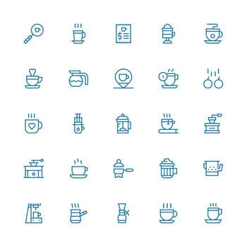 25 Medium Stroke Outline Icons for Espresso Graphics Full Icon Library for UI Designers vector