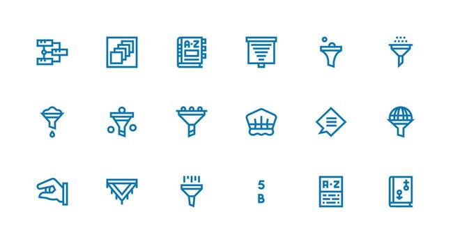 Strong Stroke Line Style Sorting Icons with 18 Vectors Layout Icon Collection