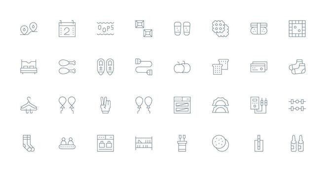 Two Set with 32 Thin Line Icons Core Icon Collection for Daily Tasks vector