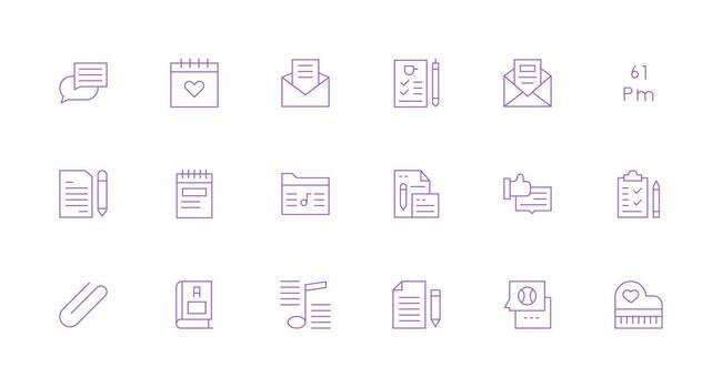 18 Icons for Note in Minimal Line Format Balanced Icon Set for Functional Design vector