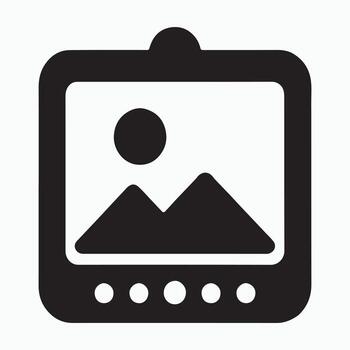 Digital photo frame flat solid icon vector