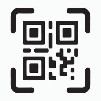 qr código lector plano sólido icono vector