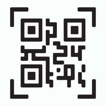 mínimo qr código escáner sólido diseño vector