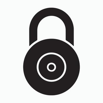 Smart lock secure device solid icon vector