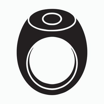 Smart ring wearable device solid icon vector