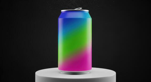 Vibrant Gradient Can Design A Colorful Mockup for Beverages and Drinks photo
