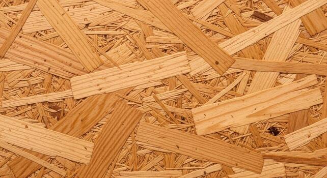 Close-up of a Wood Chip Board Showing Texture and Pattern for Backgrounds and Designs photo