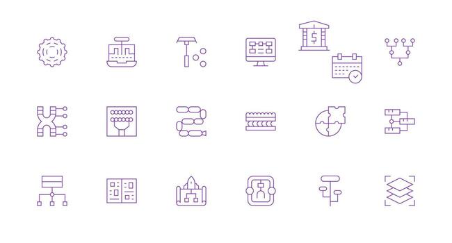 mínimo línea íconos desde componentes conjunto con 18 vectores lleno icono biblioteca para ui diseñadores