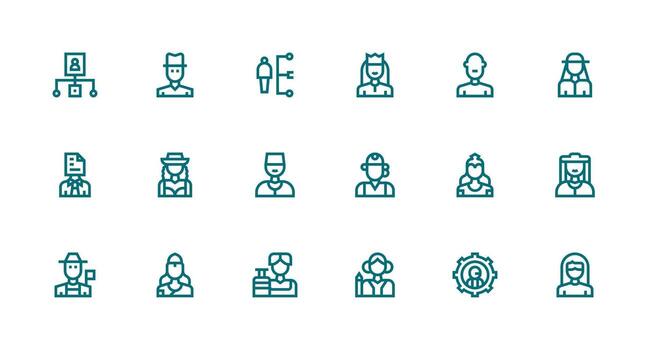 Administrator Set with 18 Strong Stroke Line Icons Core Icon Collection for Daily Tasks vector