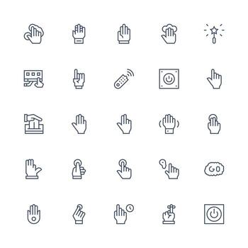 activar icono conjunto con 25 medio carrera contorno gráficos icono conjunto para proyectos vector