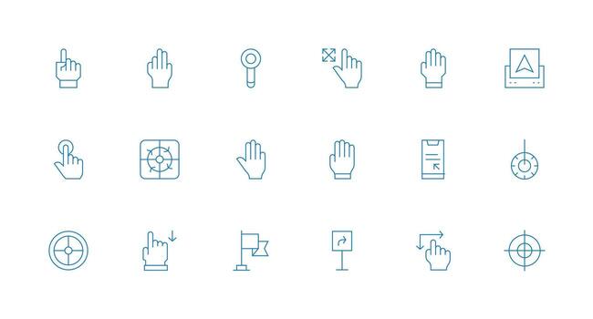 18 Minimal Line Designs for Pointer Icons Pixel Perfect Icon Set vector