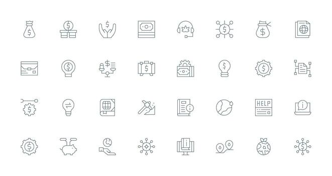 Resources Icon Collection with 32 Thin Line Designs Digital Product Icons for Fast Delivery vector