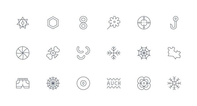 18 mínimo línea vectores para gráfico elemento tema lleno icono biblioteca para ui diseñadores