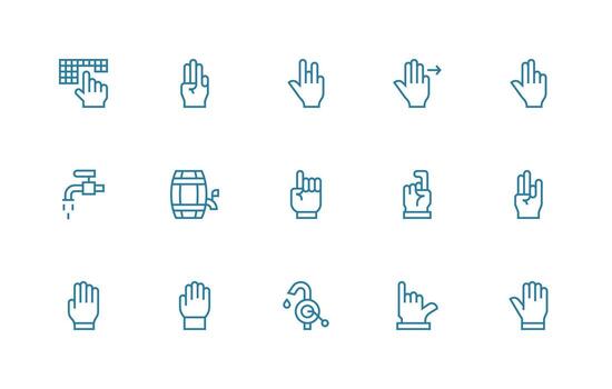 15 Regular Line Designs for Tap Icons Quick Access Icons for UI Development vector