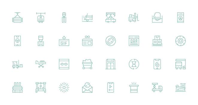 Loading Icon Set with 32 Thin Line Graphics Creative Icon Set vector
