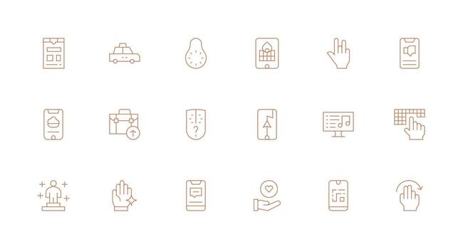 App Design Icons featuring 18 in Minimal Line Style Well-Structured Icons for Creative Use vector