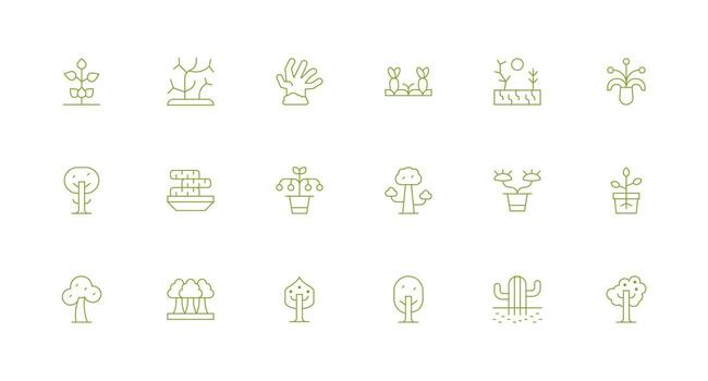Roots featuring 18 Icons in Minimal Line Design High-Resolution Icons for Any Platform vector